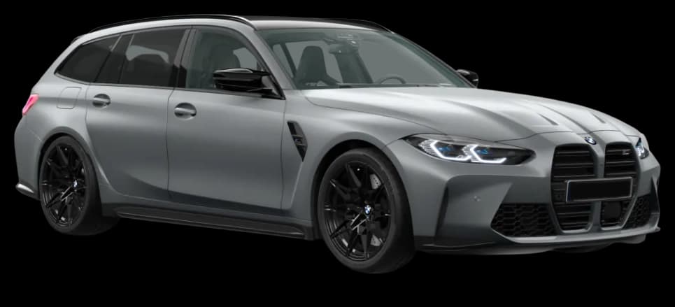 BMW M3 Touring mit eingezeichneten PPF-Schutzzonen für die Leasing-Vorsorge in München